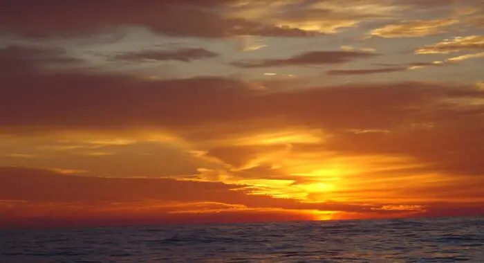 Sunset aboard Windana